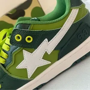 A BATHING APE BAPE men\'s shoes SIZE 8 #1J30191024 green color new A Bathing Ape | Shoes | A Bathing Ape Bape Mens Shoes Size 8  main image 3